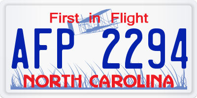 NC license plate AFP2294