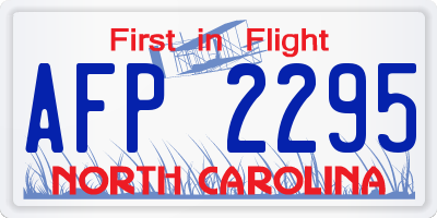 NC license plate AFP2295
