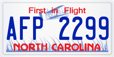 NC license plate AFP2299
