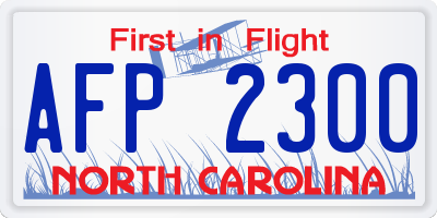 NC license plate AFP2300