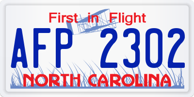 NC license plate AFP2302