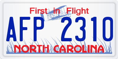 NC license plate AFP2310