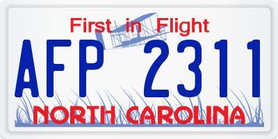 NC license plate AFP2311