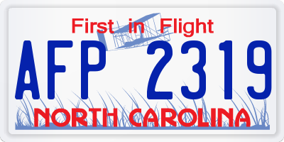 NC license plate AFP2319