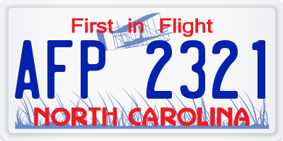 NC license plate AFP2321