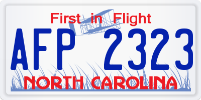 NC license plate AFP2323