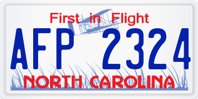 NC license plate AFP2324