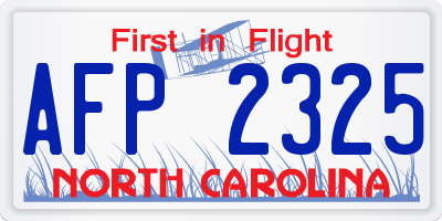 NC license plate AFP2325