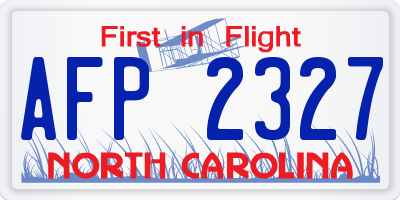 NC license plate AFP2327