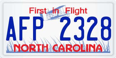 NC license plate AFP2328