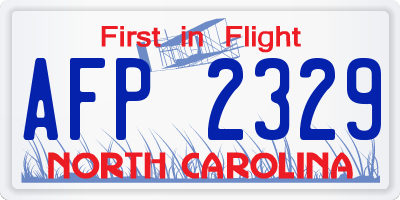 NC license plate AFP2329