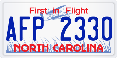 NC license plate AFP2330