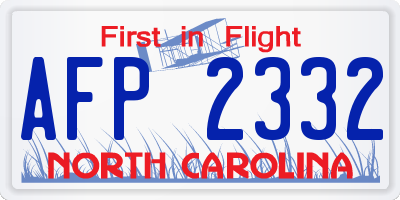 NC license plate AFP2332