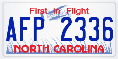 NC license plate AFP2336