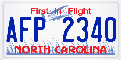 NC license plate AFP2340