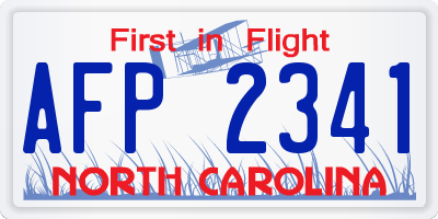 NC license plate AFP2341
