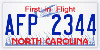 NC license plate AFP2344