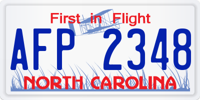 NC license plate AFP2348