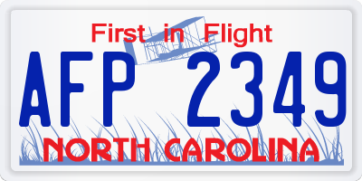 NC license plate AFP2349