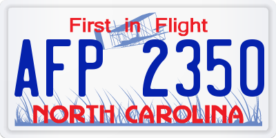 NC license plate AFP2350