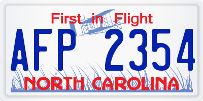 NC license plate AFP2354