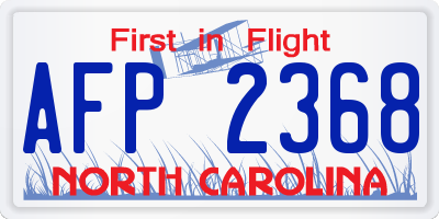 NC license plate AFP2368