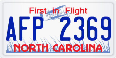 NC license plate AFP2369