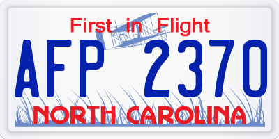 NC license plate AFP2370