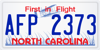 NC license plate AFP2373