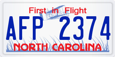 NC license plate AFP2374