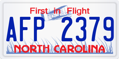 NC license plate AFP2379