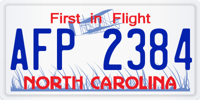 NC license plate AFP2384