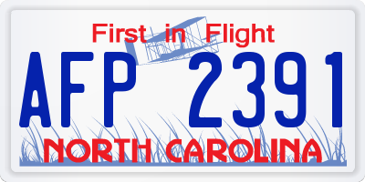 NC license plate AFP2391