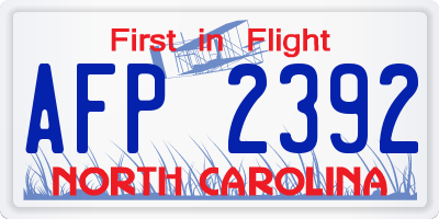 NC license plate AFP2392