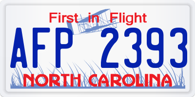 NC license plate AFP2393