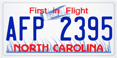 NC license plate AFP2395