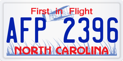 NC license plate AFP2396