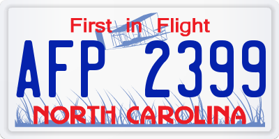 NC license plate AFP2399