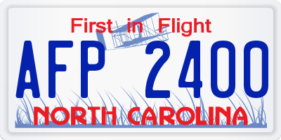 NC license plate AFP2400