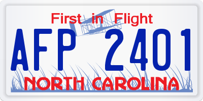NC license plate AFP2401