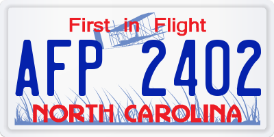 NC license plate AFP2402