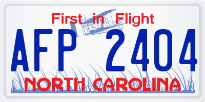 NC license plate AFP2404