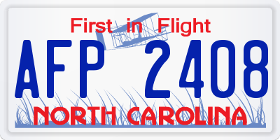 NC license plate AFP2408