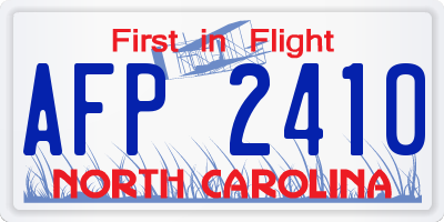 NC license plate AFP2410