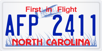 NC license plate AFP2411