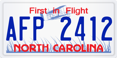 NC license plate AFP2412