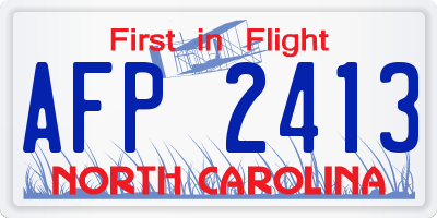 NC license plate AFP2413