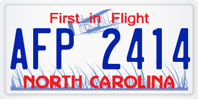 NC license plate AFP2414
