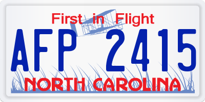 NC license plate AFP2415