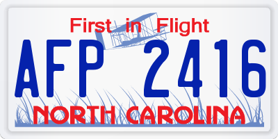 NC license plate AFP2416